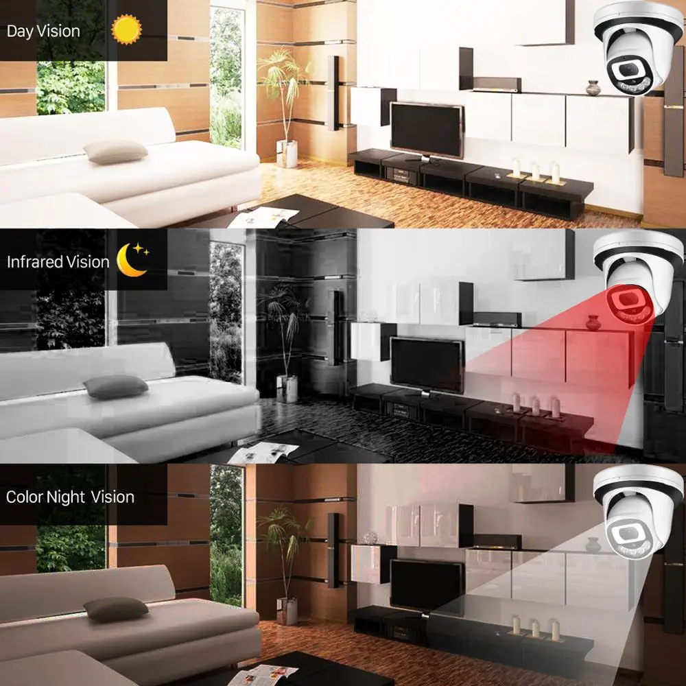 5MP 3MP Dome IP Camera Human Alert 48V POE DC12V Security CCTV Audio Infrared Vision 1080P RTSP Xmeye P2P Wired | Безопасность и