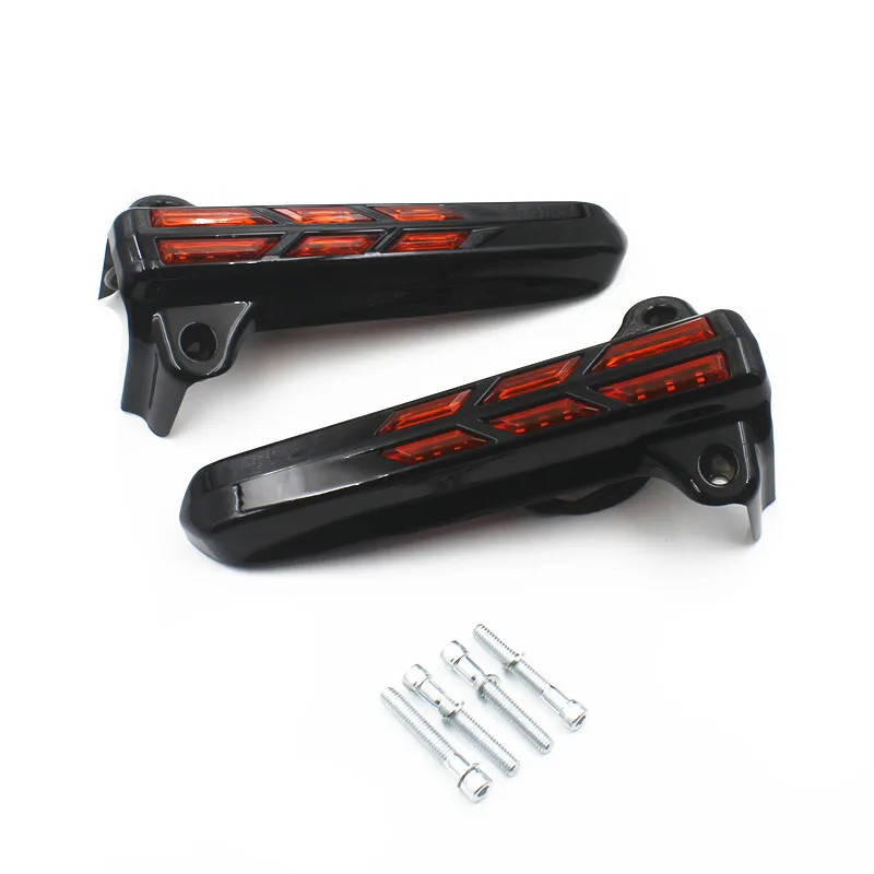 Мотоциклетные черные Передняя Нижняя вилка ножные Чехлы W/Светодиодный