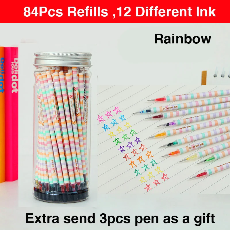 Гелевая ручка для заправки 80 шт./лот SCM Корея креативные милые цветные черные