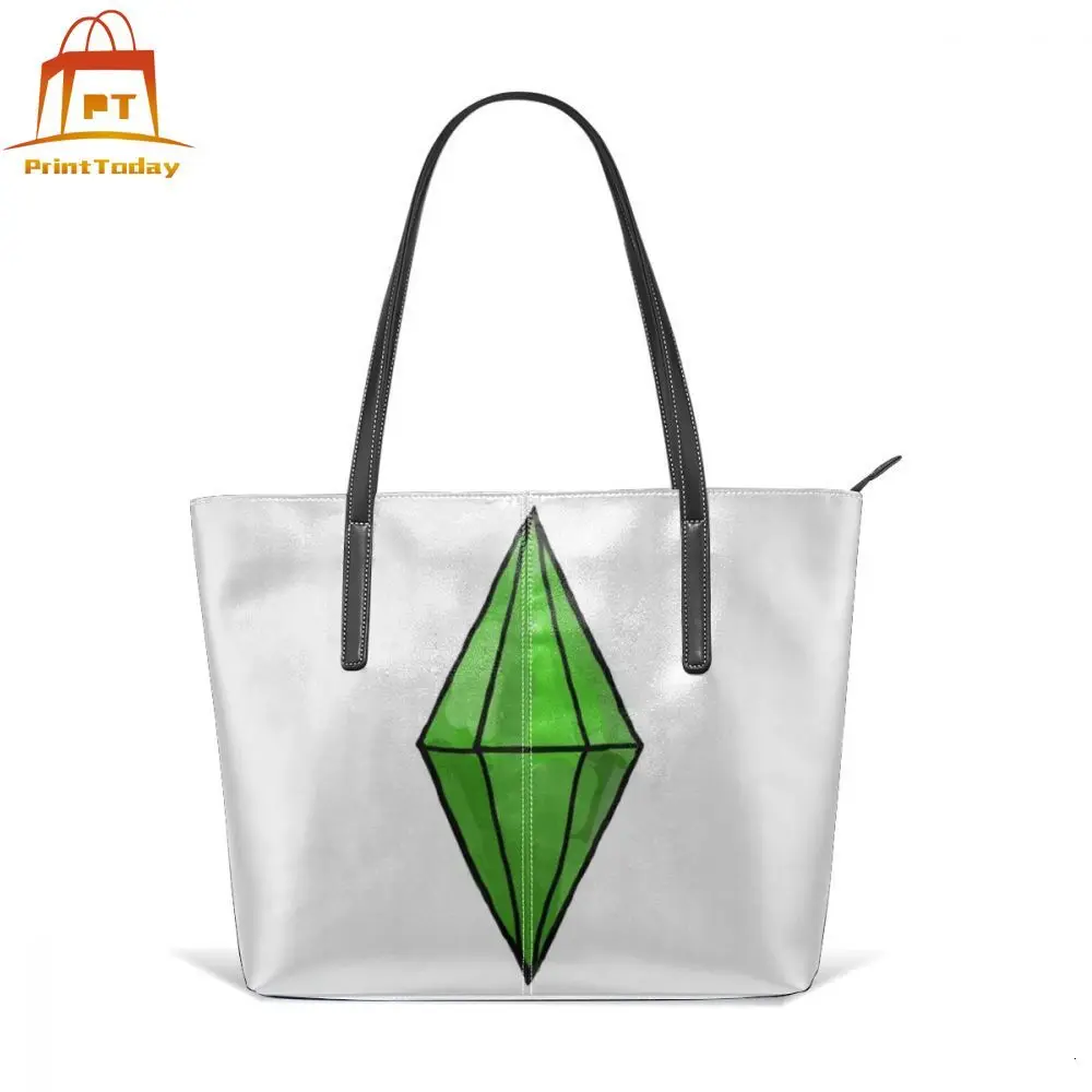 Женская сумка с ручками Sims 4 Game Giant Plumbob кожаная сумка-тоут высокого качества