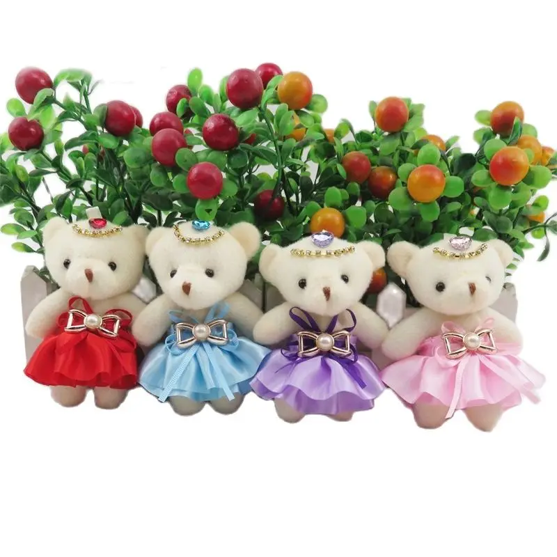 

10pcs 12cm Kawaii Conjointed Teddy Bears Stuffed Plush 12CM Toy Cartoon Bouquet Teddy-Bear Mini Bears Plush Toys Wedding Gifts