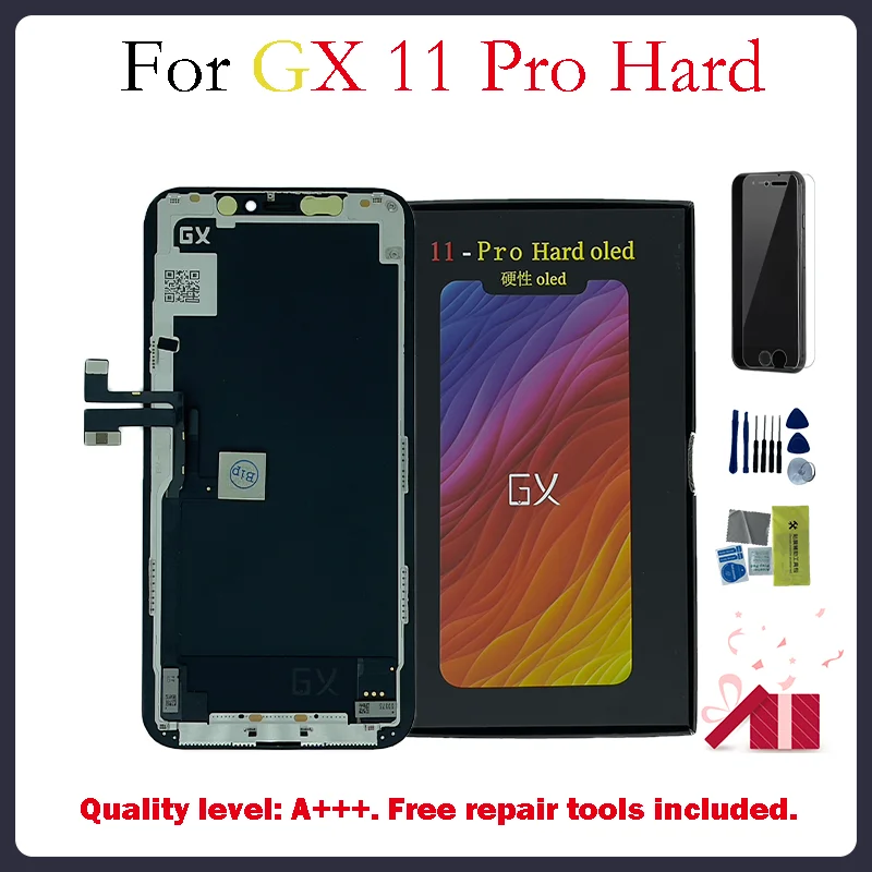 

GX Hard OLED For iPhone 11PRO LCD Display Touch Screen Digitizer Assembly Tested No Dead Pixel Replacement LCDs True tone