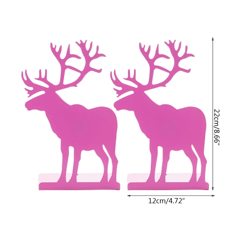

Elk Pattern Book Ends for Book Shelves Metal Book Ends for Home Office Book Shelf Holder Home Decorative Bookends