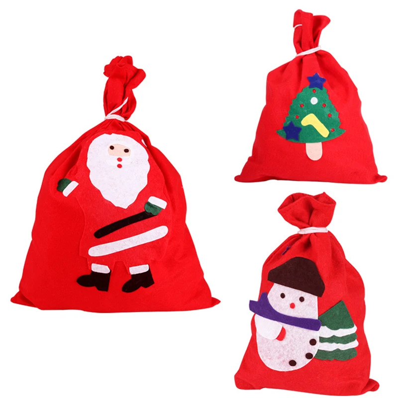 

New 1PC Christmas Gift Bag Christmas Candy Bag Christmas Santa Claus Customize Candy Bag Christmas Gift Ornaments Random Color