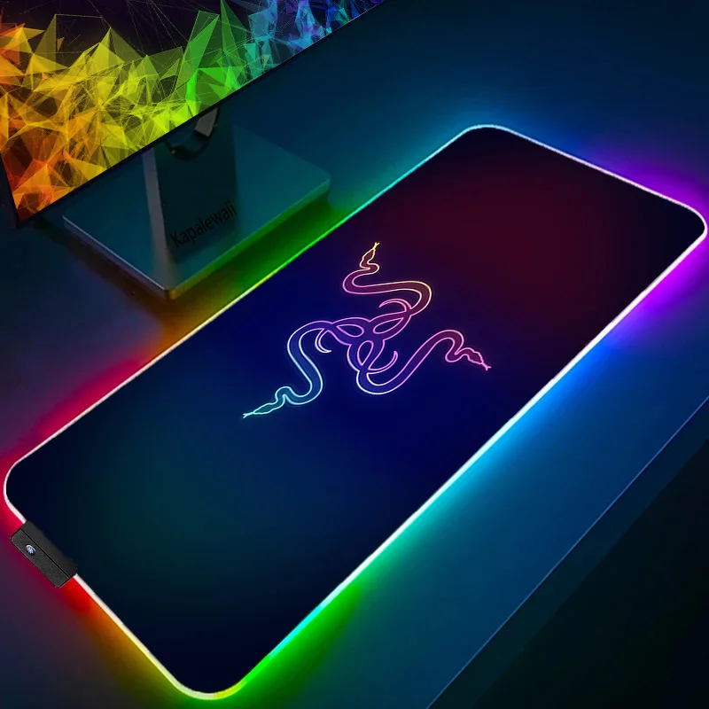 led light desk mat xxl computer mousepad razer 80x30 90x40cm backlight keyboard cover table mause gaming mouse pad rgb carpet free global shipping