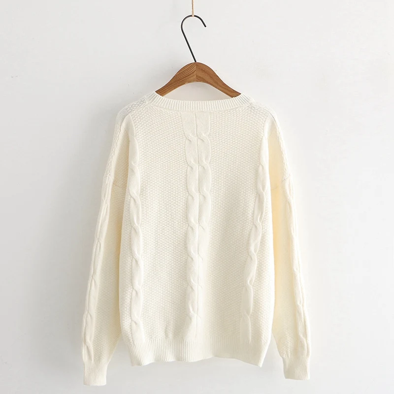 Модный простой осенне-зимний женский свитер для повседневной девочки свободный