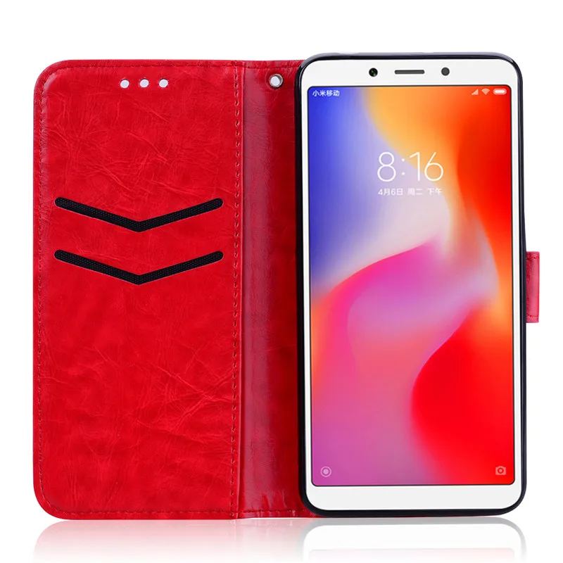 Кожаный флип-чехол для Xiaomi Redmi 6A телефона бумажник чехол для телефона для Xiaomi Redmi 6A держатель для карт чехол книжка Funda Redmi 6A чехол