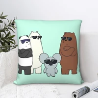 lovely panda gang square pillowcase cushion cover cute zipper home decorative polyester for room simple 4545cm