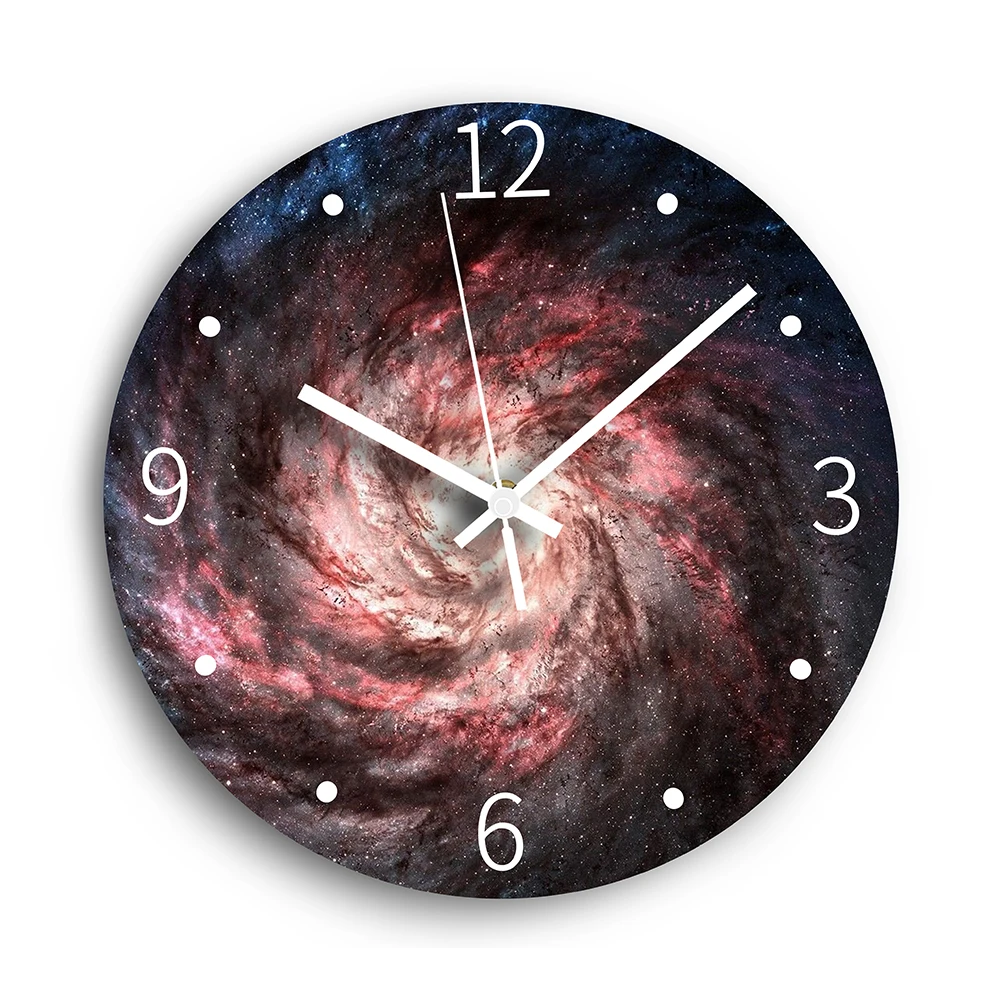 

Milky Way Galaxy Outer Space Acylic Printing Silent Wall Clock Nebula Universe Star Modern Quartz Wall Clock Home Decor