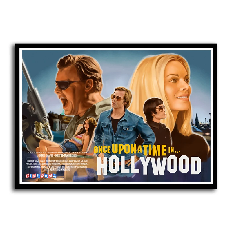 Quentin Tarantino Once Upon A Time в Голливуде бумажные плакаты с покрытием, настенные плакаты, художественная живопись для дома и комнаты, бескаркасная - Цвет: Оранжевый