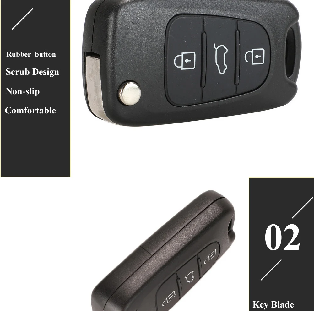 Jingyuqin 10 шт./лот дистанционный флип-ключ для hyundai Avante I30 IX35 Kia K2 K5 Sorento Sportage 3 кнопки Автомобильный складной чехол для ключей