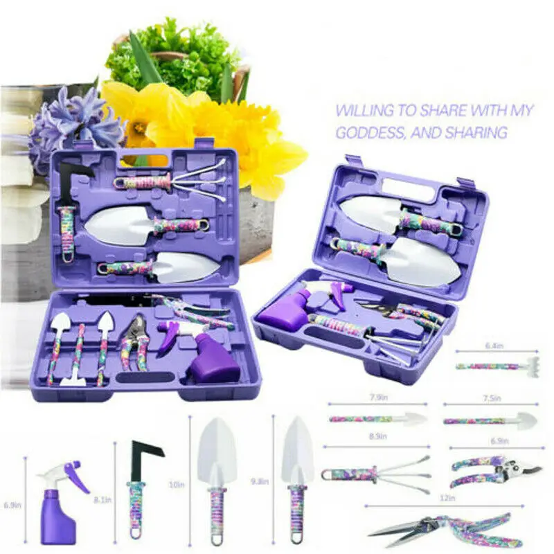 10pcs Garden Tool Set Grafting Pruning Shovel Rake Spray Bottle Tools Kit |