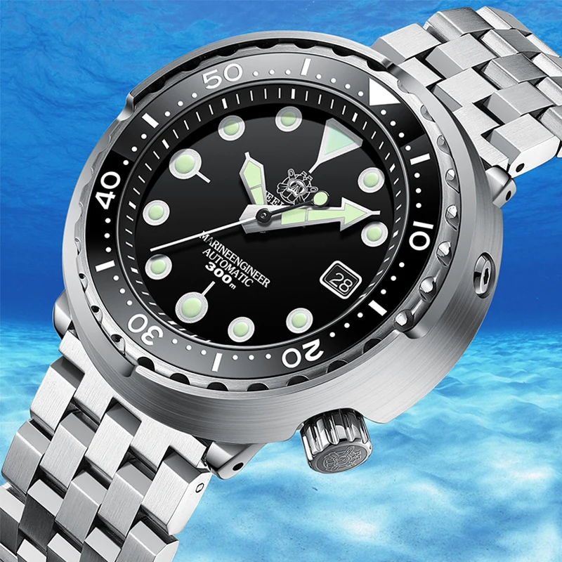 

Часы мужские dive1975nh35, 300 м, часы для дайверов, с автоподзаводом, с черным тунцом, с сапфировым стеклом, C3, светящиеся, 316 сталь, автоматические