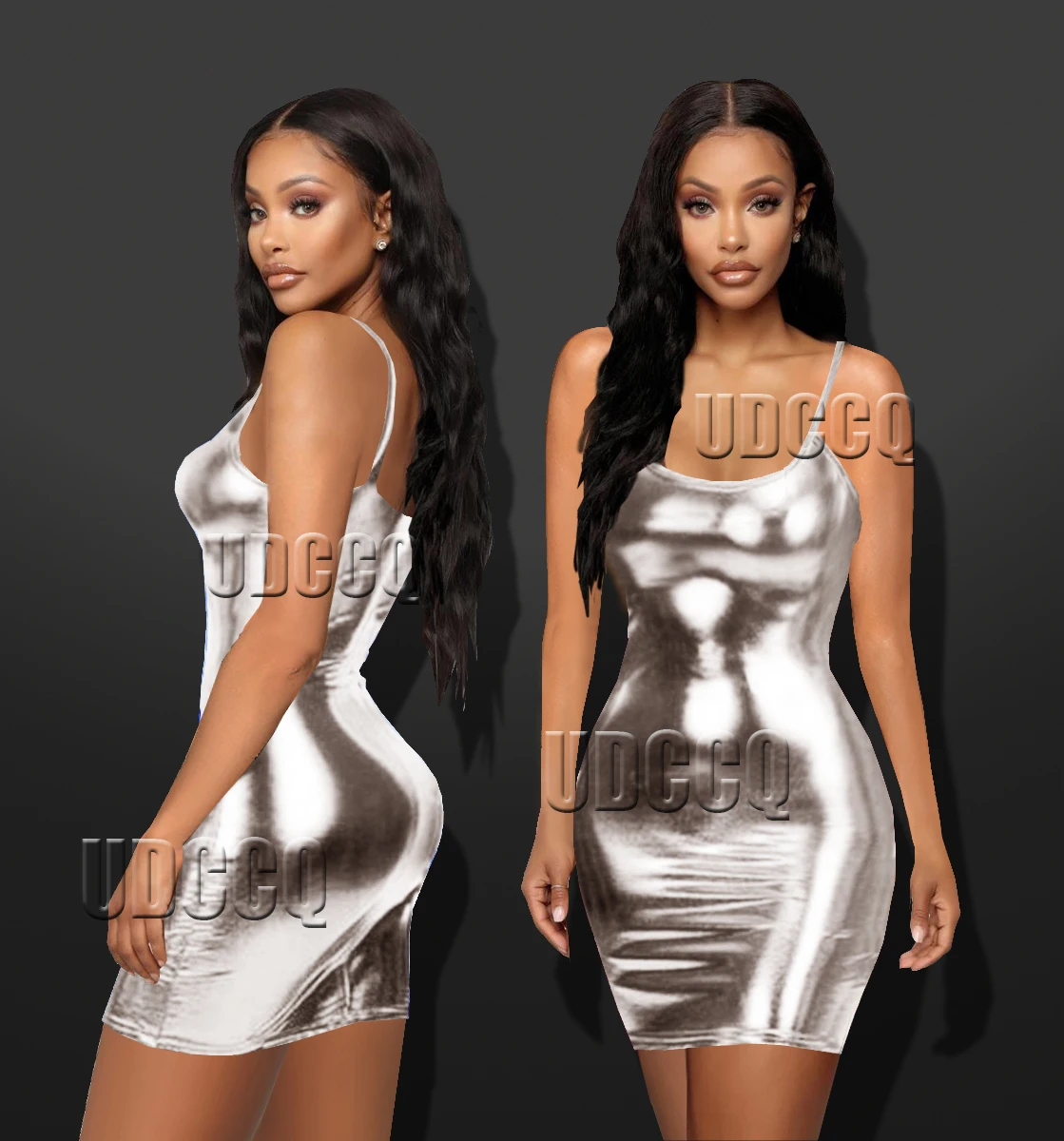 Сексуальное нижнее белье Babydoll женское блестящее металлическое ПВХ для зачистки