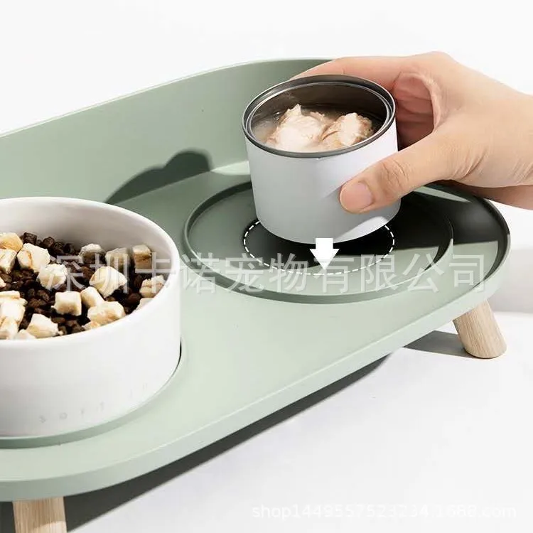 

Cat bowl dog bowl Double Bowl Ceramic anti knock over cat food bowl protect cervical vertebra cat food bowl dog water bowl pet