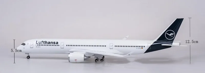 without light 1/142 масштаб 47 см авиакомпания Airbus A350 Lufthansa Самолет Модель W светодиодный свет и колесо литье под давлением пластик Смола самолет для сбора - Цвет: without light