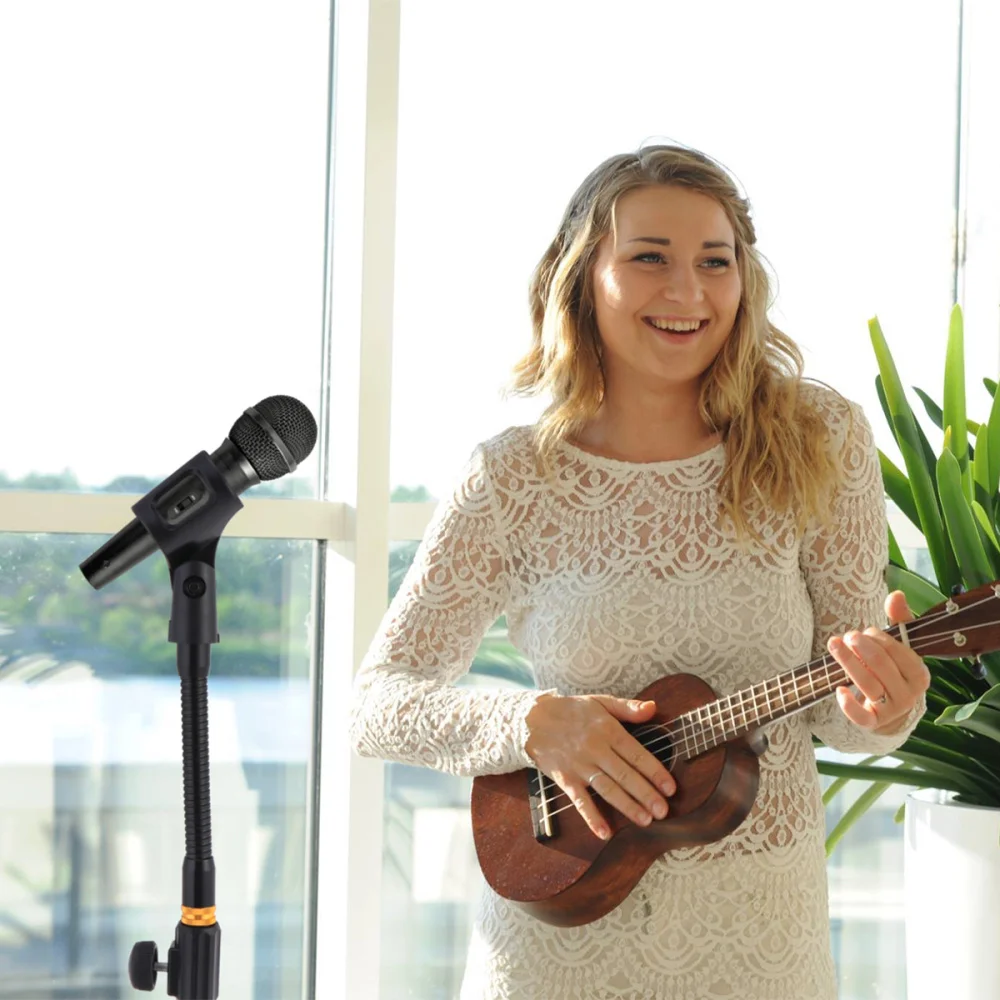 

Liftable 360 Degree Bend Adjustment Microphone Stand Metal Base Desktop Bracket for Home Live Broadcast Online Conference