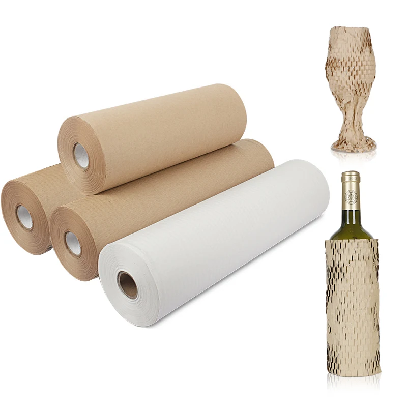 20M Brown Wrapping Paper Kraft  Honeycomb Cushioning Paper Gift Packing Roll  Wedding Birthday Party Packaging Craft Paper maotu 20 pcs pack kraft paper bag cd dvd packing wrapping sleeves envelopes packaging holder cover paperboard durable brown
