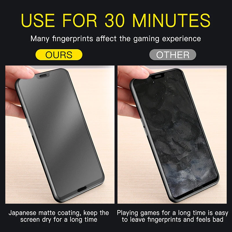 

9H Full Glue Matte Frosted Tempered Glass On Y6 2019 Protective Glass For Huawei Y6 Y7 Y9 Prime Y6 Y7 Pro 2019 Safety Glass Film