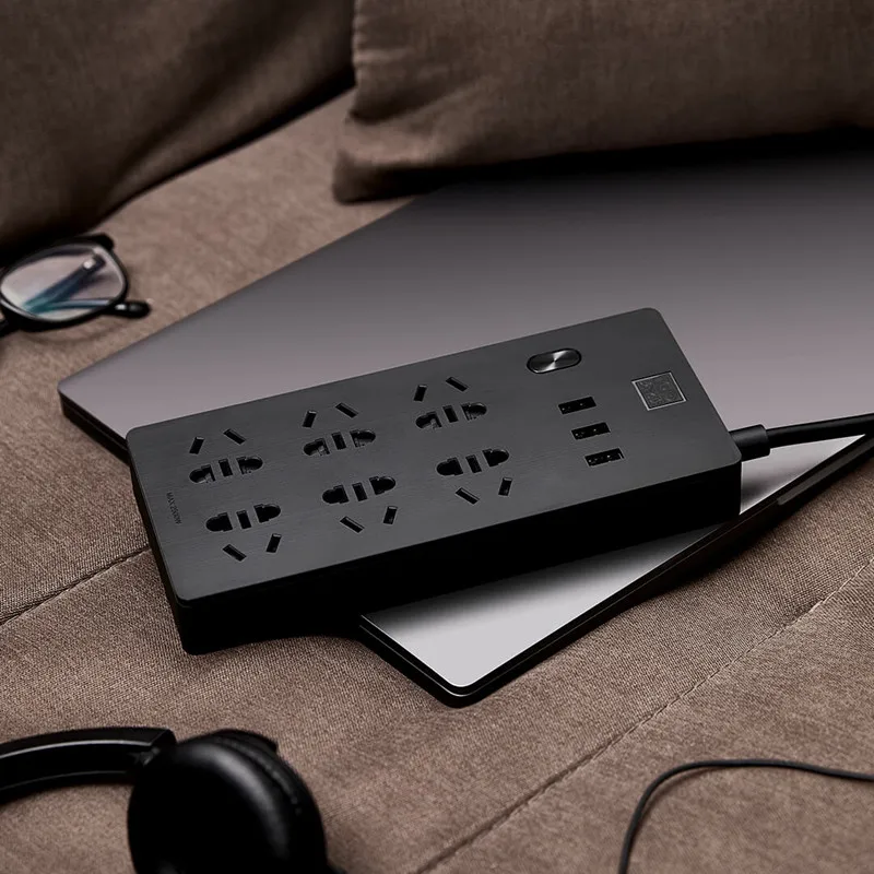 Xiaomi Mijia мощность полосы Топ 1 8 m 6 розетки 10A 250V 2500W 3USB порт 5V 2.1A быстрой зарядки