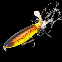 1pcs topwater minnow fishing lure wobbler popper trolling wobblers artificial hard baits rotating tail shads fish lures tackle