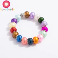 10pcs glass murano pearl bead big hole european spacer beads fit original pandora bracelet pendant charm necklace women jewelry