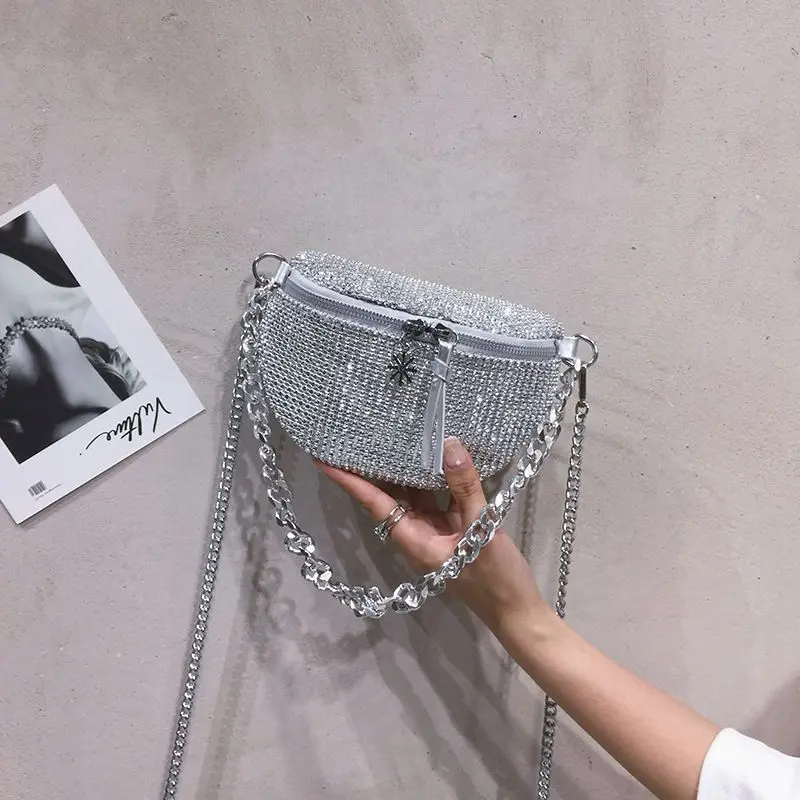 

Bling Diamonds Evening Clutch Bag Women New Korean Soft Pillow Small Tote Handbag Shoulder bags Ladies Dinner Party Clutch S2190