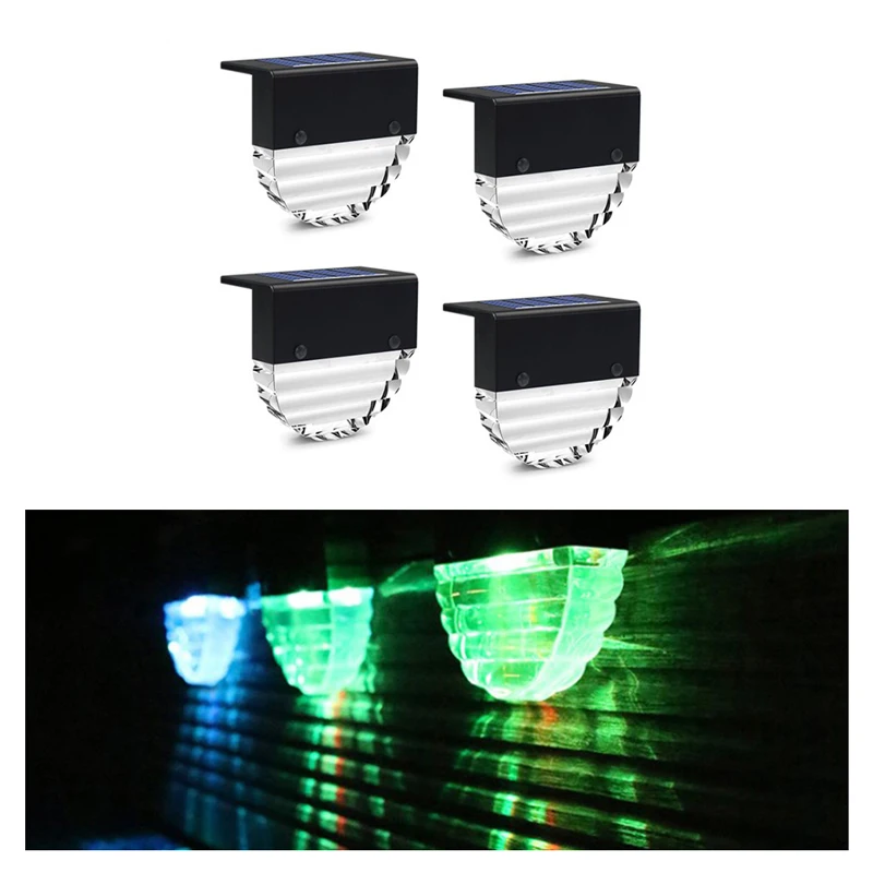 Солнечный СВЕТОДИОДНЫЙ Лестница палубные огни Открытый Садовая дорожка