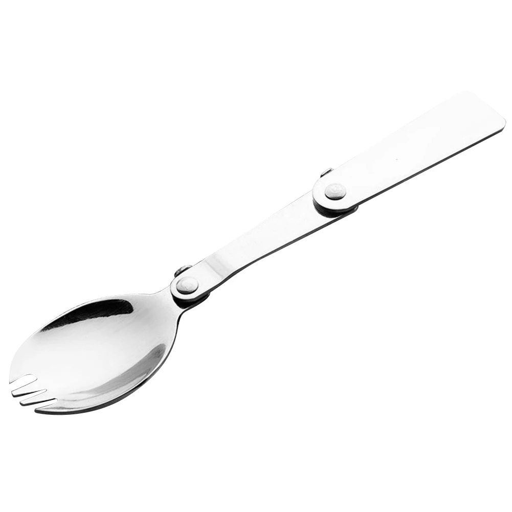 Портативная складные ложка и вилка из нержавеющей стали для пикника кемпинга