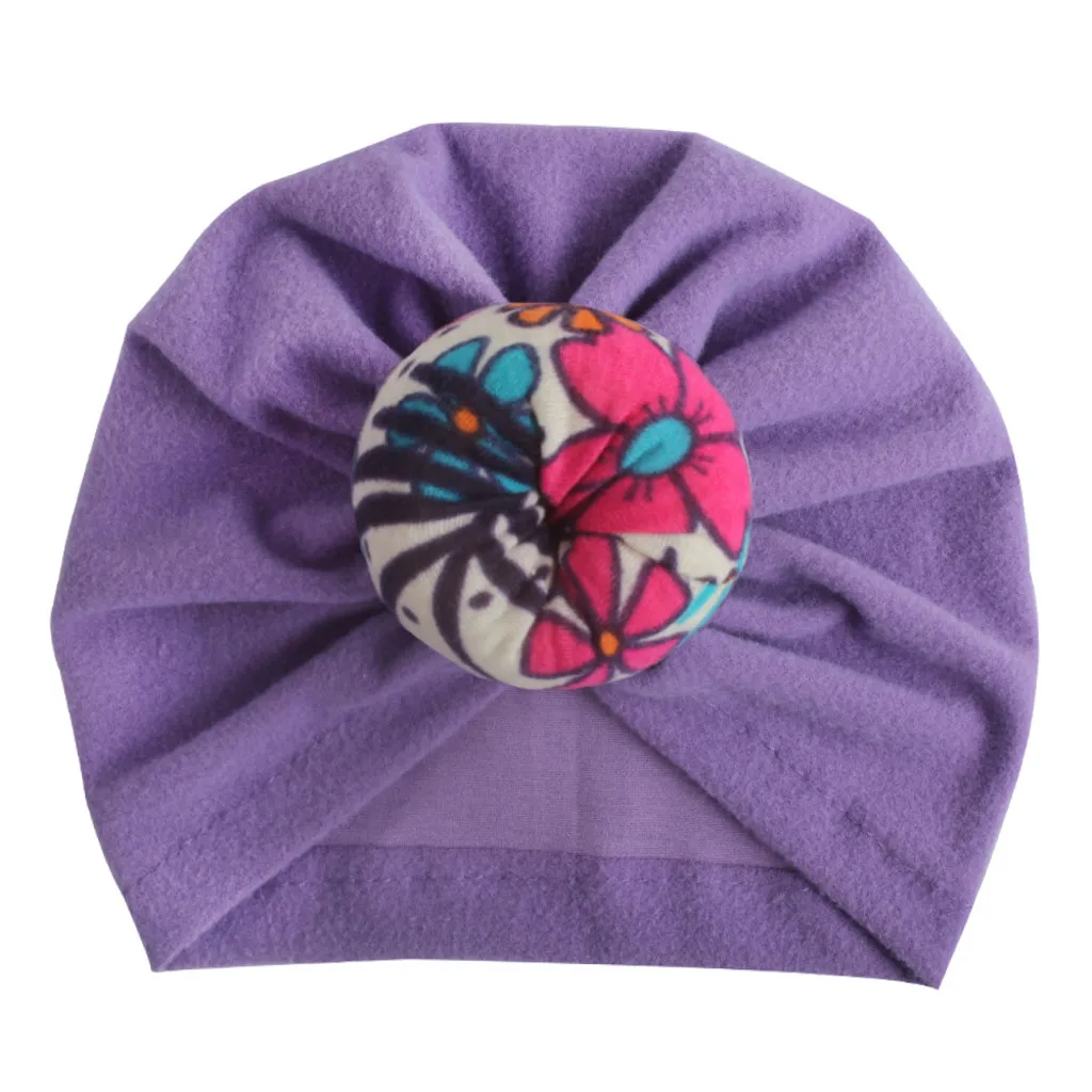 Turban Hats For Newborns Fitted Hat Girls Winter Warm Floral Baby Photography Props Kids шапка для девочки | Детская