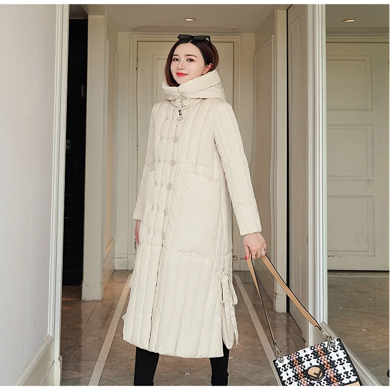 

Women Winter X-long Jacket Single Breasted Solid Female Cold Coat Hooded Stand Collar Casual Thick 2022 Women's Parkas