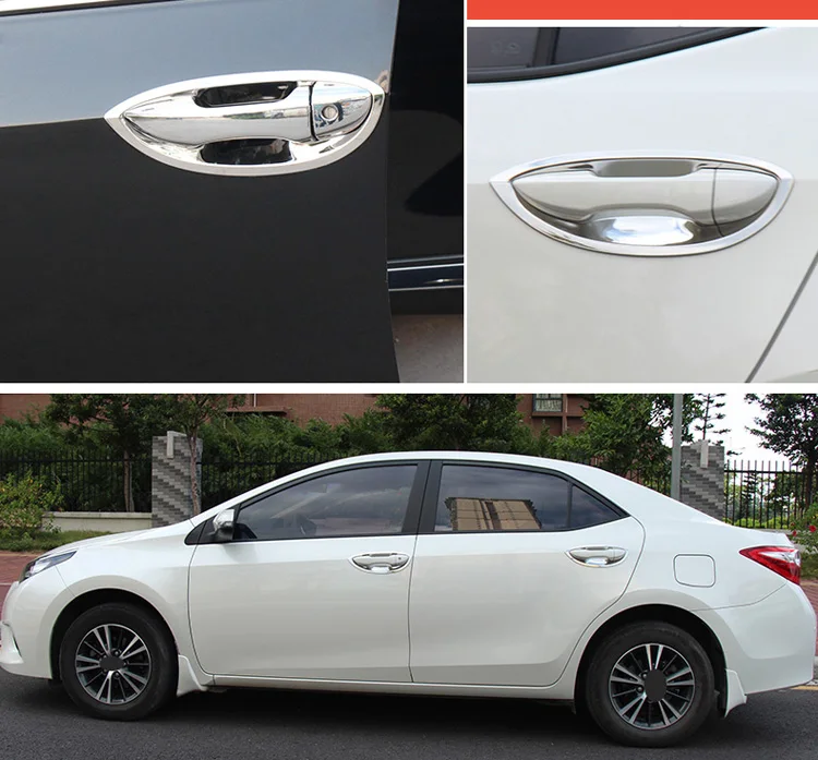 Хромированные чехлы на дверные ручки из углеродного волокна для Toyota Corolla 2014 2015 2016