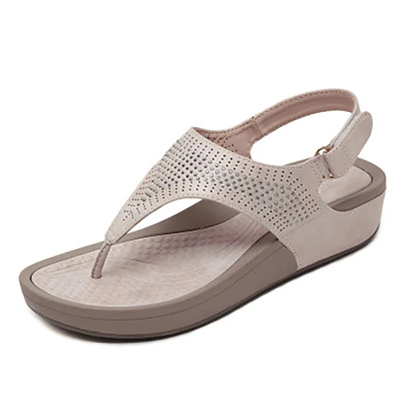 Женские босоножки Женская однотонная обувь вьетнамки на застежке липучке