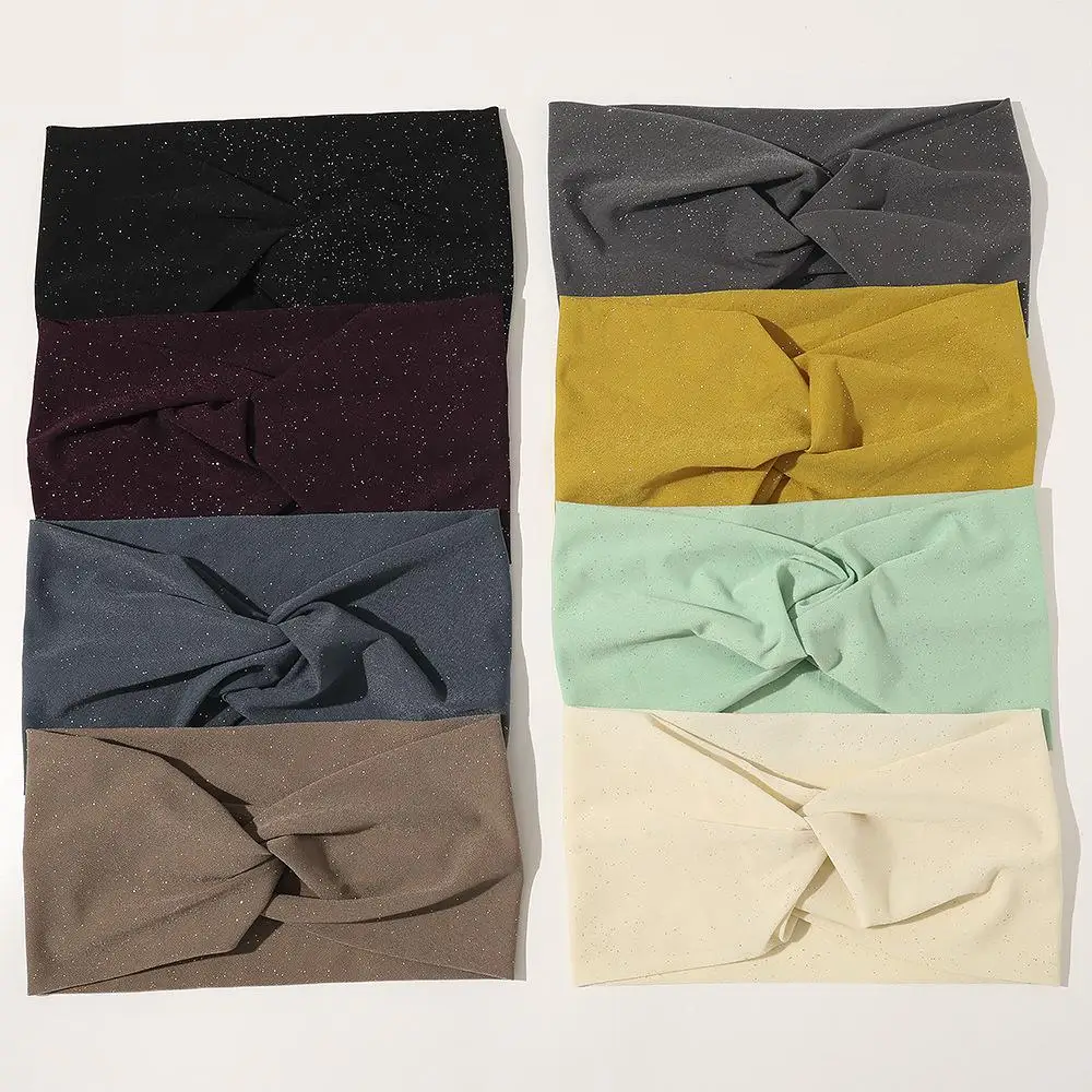 

Sports hairband Yoga sweat-absorbent silver powder starry yoga hairband Sports elastic headband ladies