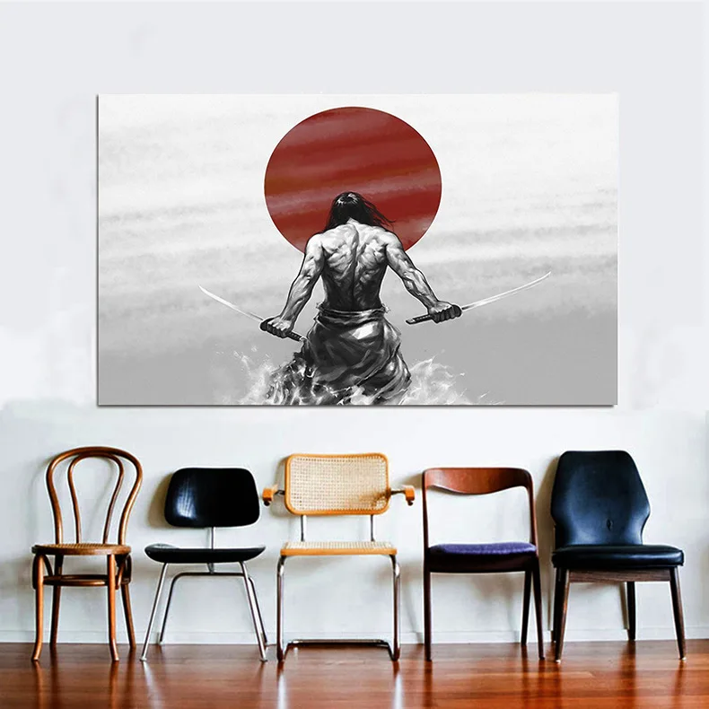 Японская Броня самурайского меча плакаты и принты Картина на холсте искусство