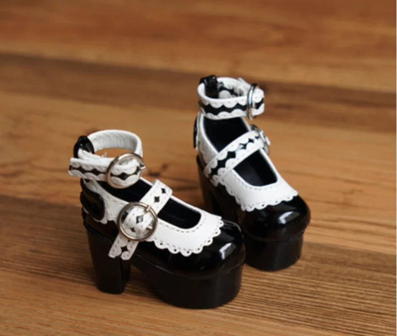 

BJD baby baby shoes and boots 1/3 point 4 points Female lace bowknot single shoes black white red powder (4 colors)