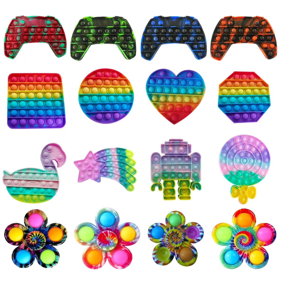 

Bear Rainbow Autism Special Needs Pops Toy Push System Bubble Fidget mini Toys For Kid Sensory Anti-stress Relief Kids Toys