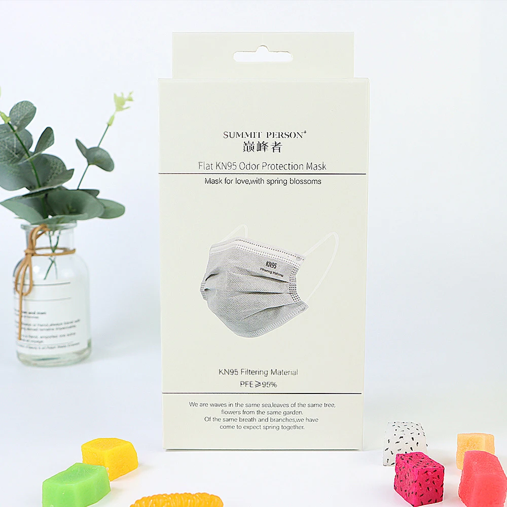 Маска одноразовая не тканевая серая 5 слоев KN95 с фильтром для рта, лица, дыхательных путей, против пыли и с ушными петлями