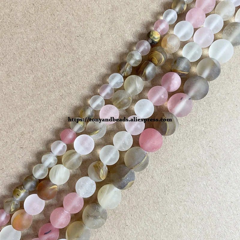 

Natural Stone Matte Volcano Cherry Quartz Round Loose Beads 15" Strand 4 6 8 10 12MM Pick Size For Jewelry Making DIY