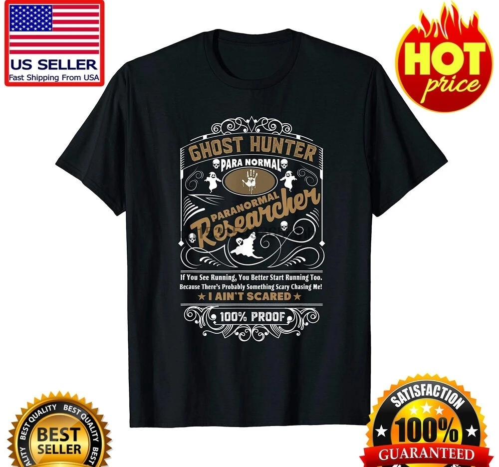 Призрак Охотник паранормальные винтажные виски стиль дизайн футболка Винтажный