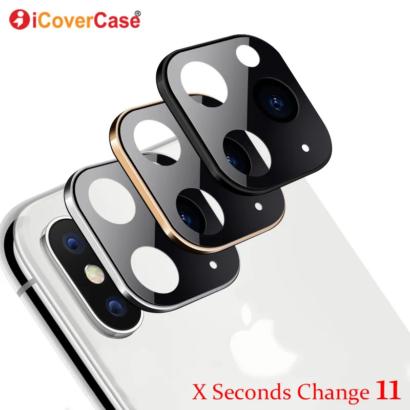 Back Camera Tempered Glass Film For iPhone X XS Max turn to 11 Pro Case Lens Change Fake iPhone11 Cover |