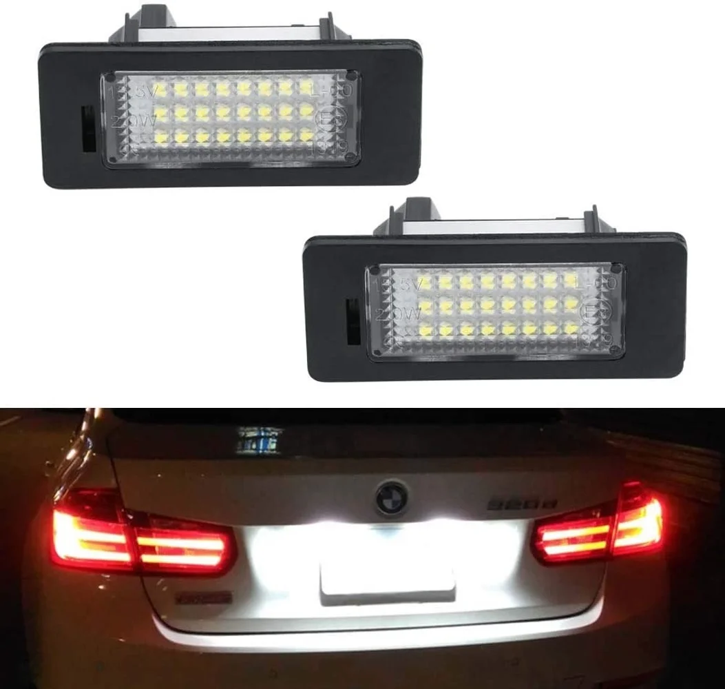 

2Pcs Error Free White 24 LED License Number Plate Light Canbus Lamp For BMW E39 M5 E70 E71 X5 X6 M5 E90 E92 E93 M3 E60 E61