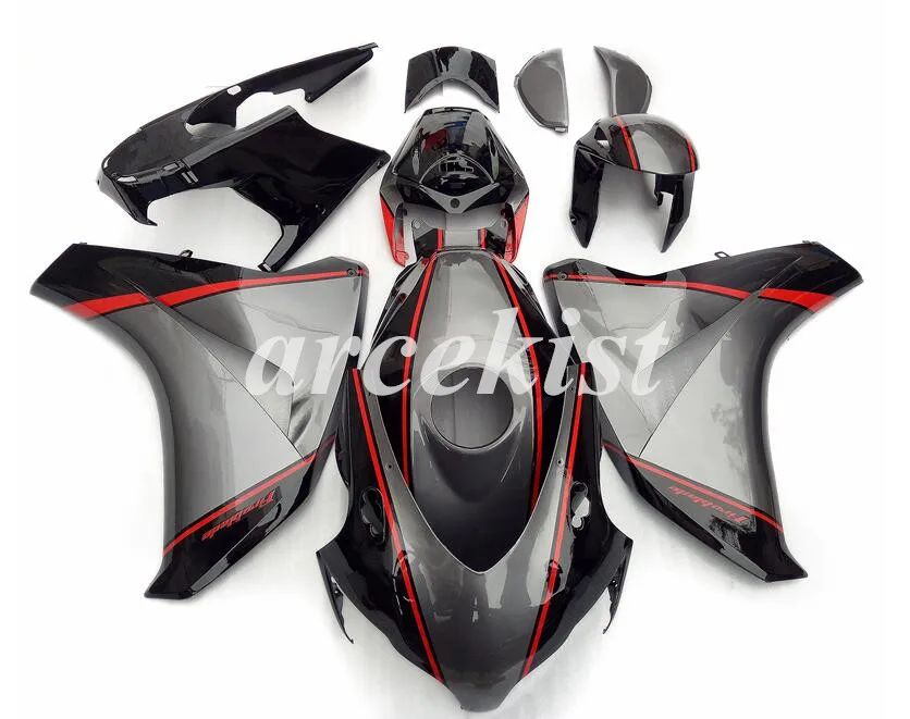 Инжекционного метода литья) ABS Полный Обтекатель Наборы Подходит для Honda CBR1000RR 08-11 2008 2009 2010 2011 CBR1000 Обтекатели серого, красного, черного цвета