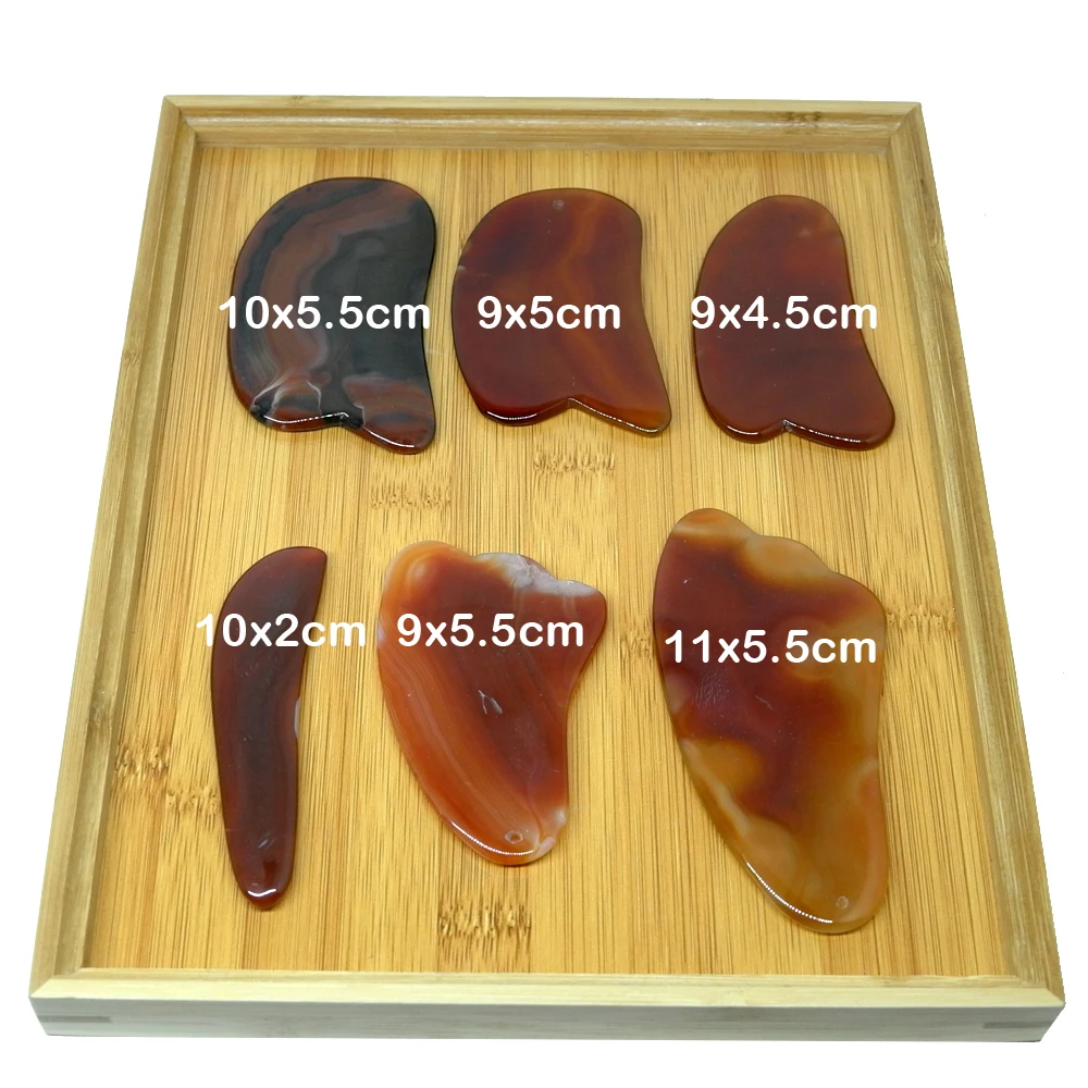 Роликовый массажер для лица с красным агатом похудения инструмент лифтинга