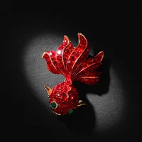 gold fish brooches for women cute animal design brooch pin enamel jewelry
