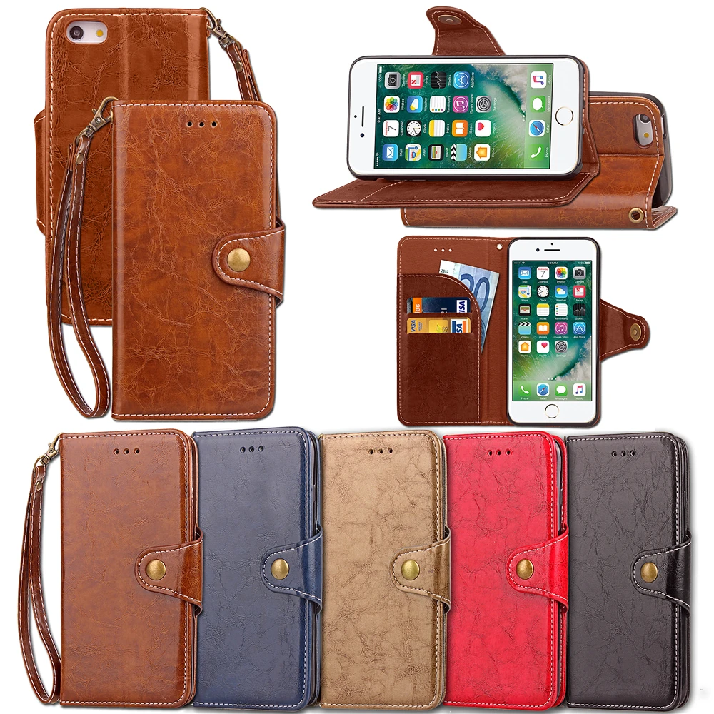 

PU Leather Mobile Phone Wallet Cover for Apple Iphone 5/5s/SE 2016/6/6PLUS/7/7PLUS/X/XS/XS Max/SE2020 Mobile Phone Stand Shell