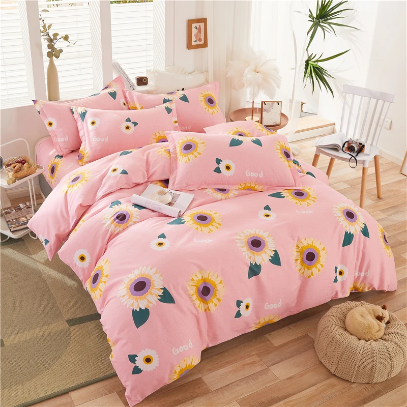 Цветок постельного белья 100% хлопок постельное белье простыни пододеяльник