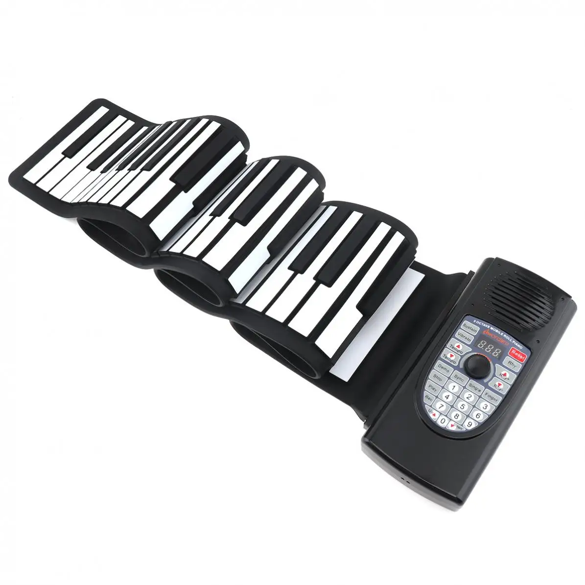 88 Keys MIDI RollUp Piano Rechargeable Electronic Silicone Flexible Keyboard Organ Built-in Speaker Support Bluetooth-compatible