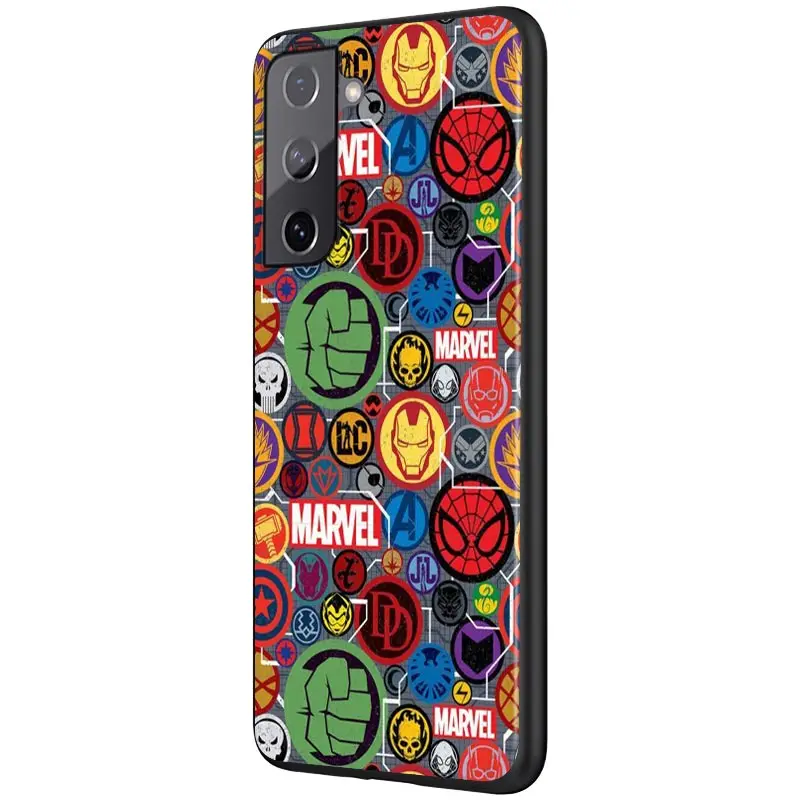 Marvel Avengers For Samsung Galaxy S21 S10 S10E S9 S8 S7 Note 20 10 9 8 Ultra 5G Plus Edge Pro Black Phone Case