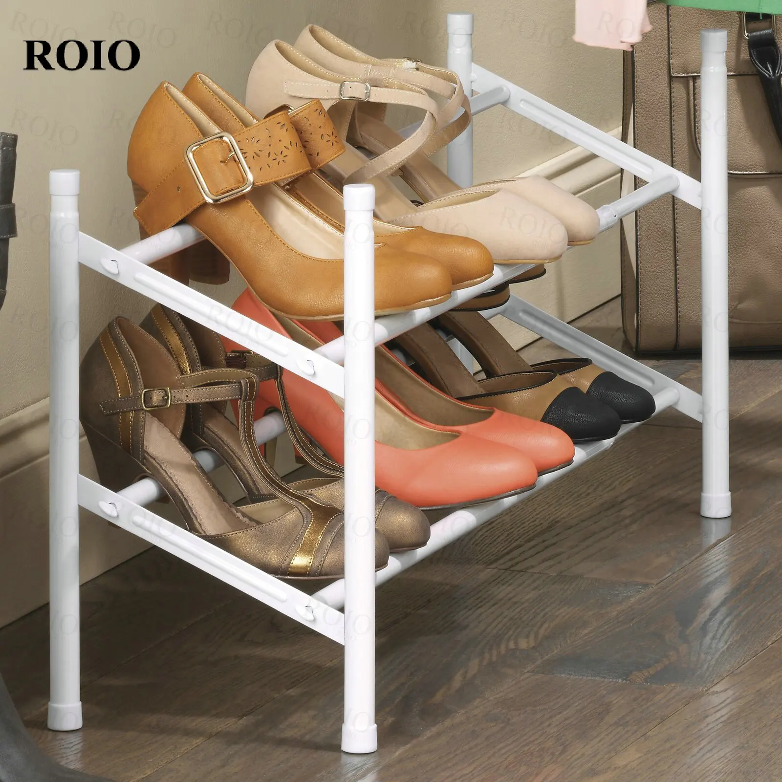 

Expandable Shoe Rack Easy Assembled Stainless Steel Shoe Shelf Home Dorm 6 to 10 Pairs Shoe Organizer Stand Holder Space Saver